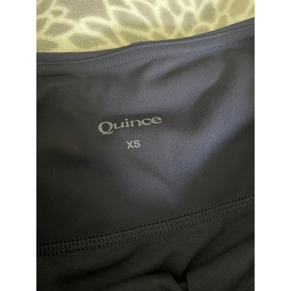 Quince Running Shorts XS Navy Blue High Rise‎ Built-in Liner Zipper Pocket NWT